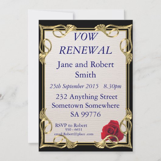 Uitnodiging voor vernieuwing gelofte (Achterkant)