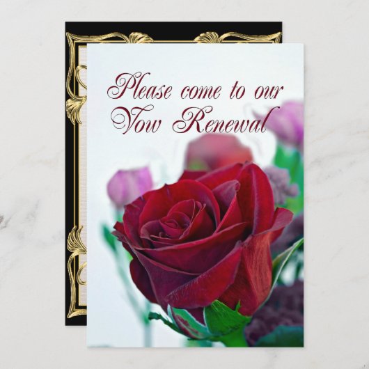 Uitnodiging voor vernieuwing gelofte (Voorkant / Achterkant)