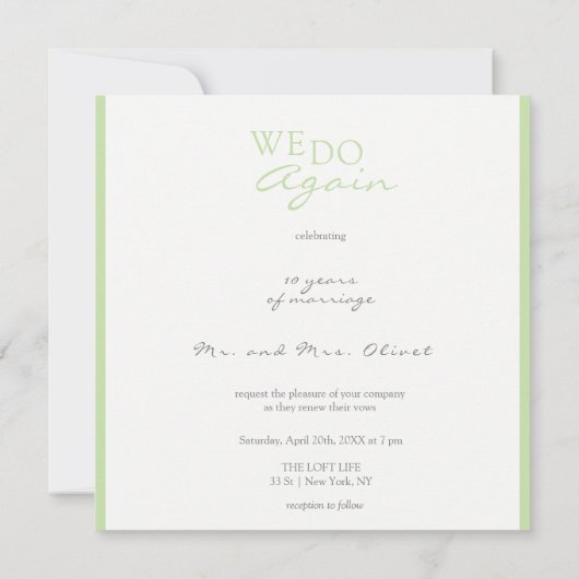 Uitnodiging voor vernieuwing van geloften 10 jaar  (Achterkant)