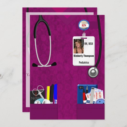 Uitnodiging voor verpleegkundig Afstuderen (Voorkant / Achterkant)