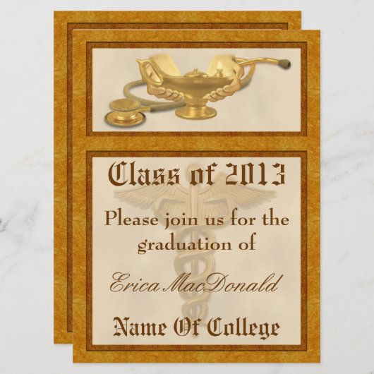 Uitnodiging voor verpleegkundig Afstuderen (Voorkant / Achterkant)