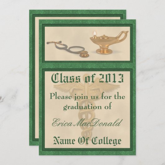 Uitnodiging voor verpleegkundig Afstuderen (Voorkant / Achterkant)