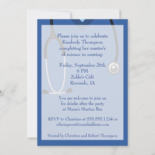 Uitnodiging voor verpleegkundig Afstuderen (Achterkant)