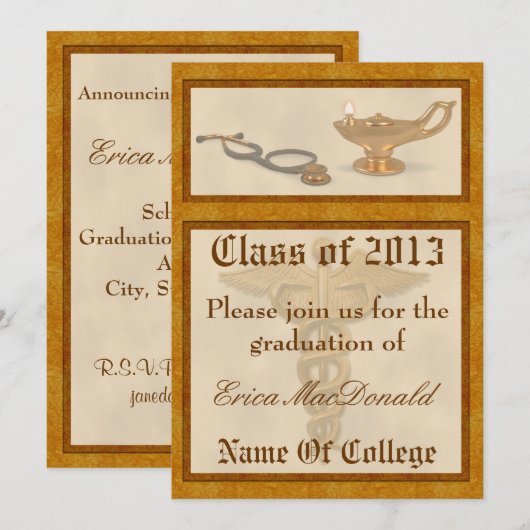 Uitnodiging voor verpleegkundig Afstuderen (Voorkant / Achterkant)