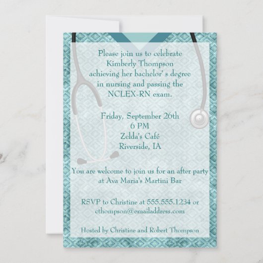 Uitnodiging voor verpleegkundig Afstuderen (Achterkant)