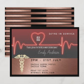 Uitnodiging voor verpleegsterpensioen - Rose Goud  (Voorkant / Achterkant)