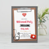 Uitnodiging voor verpleegsterspensioenfeest (Staand voorkant)