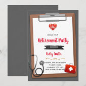 Uitnodiging voor verpleegsterspensioenfeest (Voorkant / Achterkant)