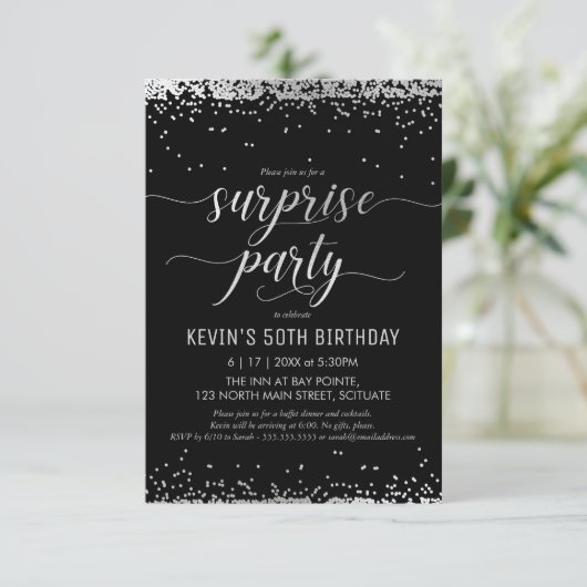 Uitnodiging voor verrassende partijen - Elegant, C (Staand voorkant)