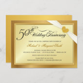 Uitnodiging voor verrassingsfeestje 50ste huwelijk (Voorkant / Achterkant)