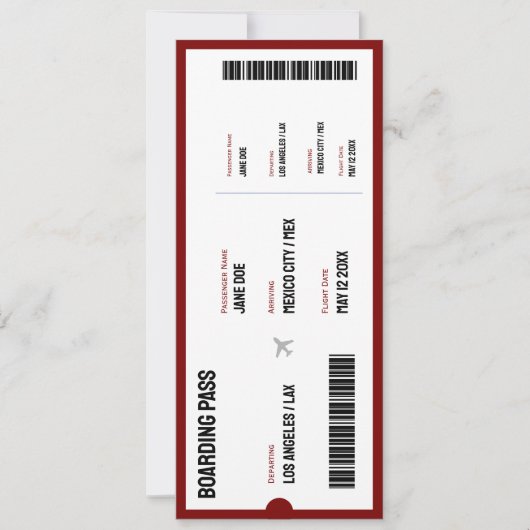 Uitnodiging voor verrassingsinstapkaart voor vlieg (Voorkant)