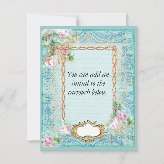 Uitnodiging voor Versailles Pink Roses (Voorkant)