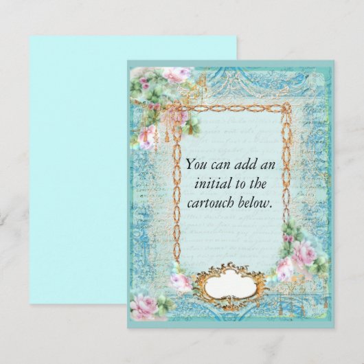 Uitnodiging voor Versailles Pink Roses (Voorkant / Achterkant)