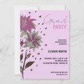 Uitnodiging voor verse Lila Paarse wilde bloemen (Voorkant)