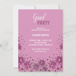 Uitnodiging voor verse Lila Paarse wilde bloemen