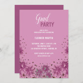 Uitnodiging voor verse Lila Paarse wilde bloemen (Voorkant / Achterkant)