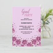 Uitnodiging voor verse Lila Paarse wilde bloemen (Staand voorkant)