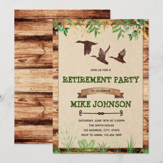 Uitnodiging voor vervroegde-uittredingspartij voor (Voorkant / Achterkant)