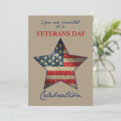 Uitnodiging voor Veterans Day Event Old Flag Star (Staand voorkant)