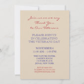 Uitnodiging voor Veterans Day Event Old Flag Star (Achterkant)