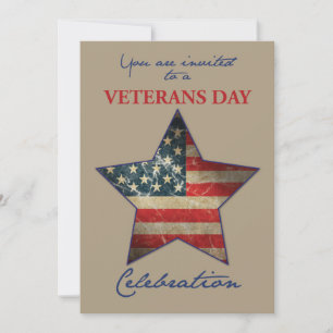Uitnodiging voor Veterans Day Event Old Flag Star