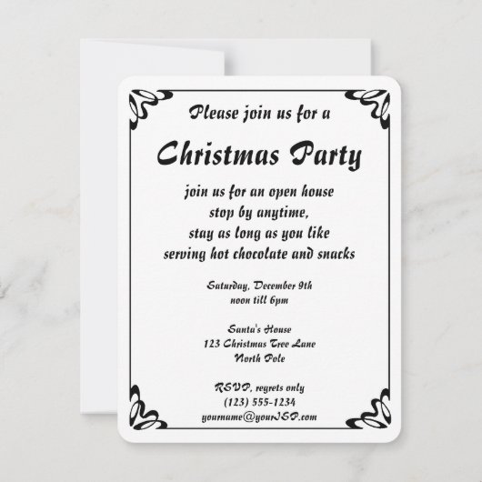 uitnodiging voor Victoriaans kerstboomfeestdagen (Achterkant)