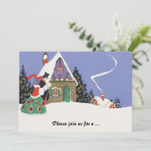  uitnodiging voor Victoriaans kerstfeestdagen (Staand voorkant)