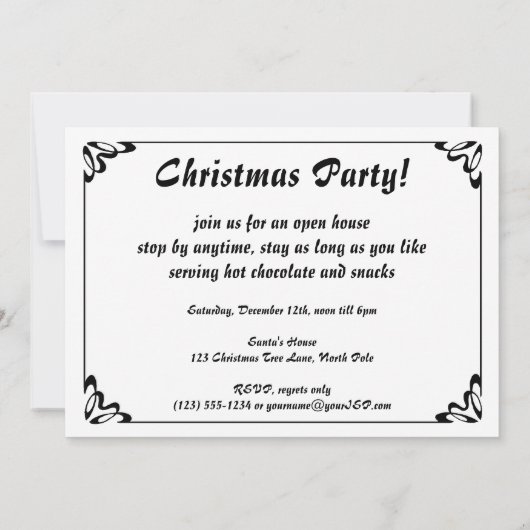  uitnodiging voor Victoriaans kerstfeestdagen (Achterkant)