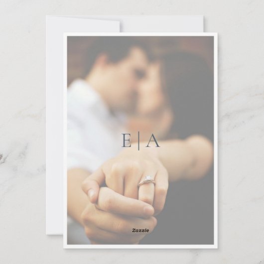 Uitnodiging voor Victorian Garden Dusty Blue Fotov (Achterkant)