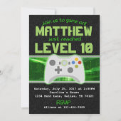 Uitnodiging voor video game Birthday Party (Voorkant)