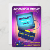 Uitnodiging voor Videogame Birthday Party (Voorkant)