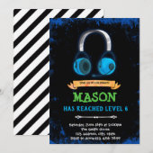 Uitnodiging voor videospel-verjaardag (Voorkant / Achterkant)