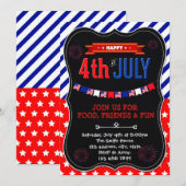 Uitnodiging voor vier juli-feest (Voorkant / Achterkant)