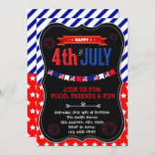 Uitnodiging voor vier juli-feestje (Voorkant / Achterkant)