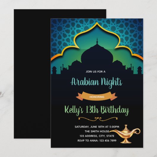 Uitnodiging voor viering Arabische dag (Voorkant / Achterkant)