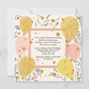 Uitnodiging voor viering ballonnen