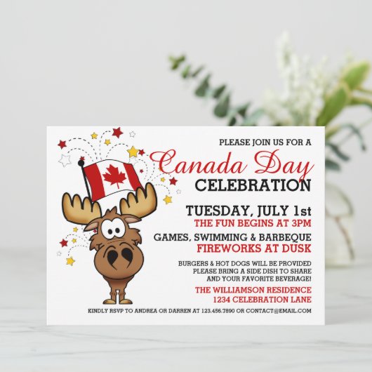 Uitnodiging voor viering op de Dag van Canada (Staand voorkant)
