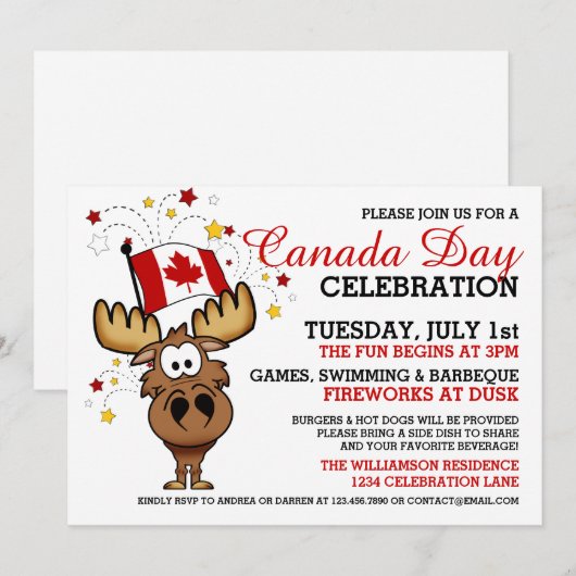 Uitnodiging voor viering op de Dag van Canada (Voorkant / Achterkant)