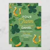 Uitnodiging voor viering van 4e verjaardagsfeestje (Voorkant / Achterkant)