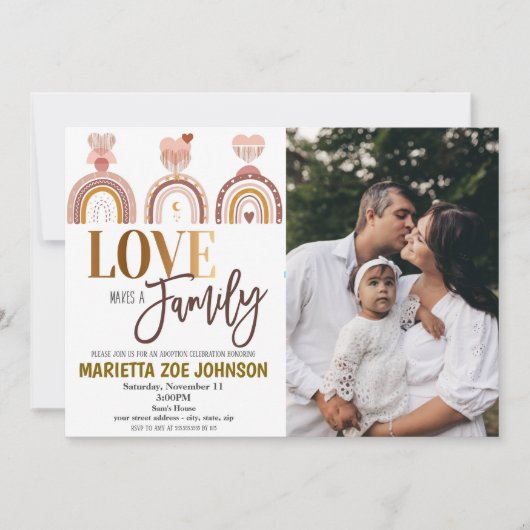 Uitnodiging voor viering van adoptie (Voorkant)