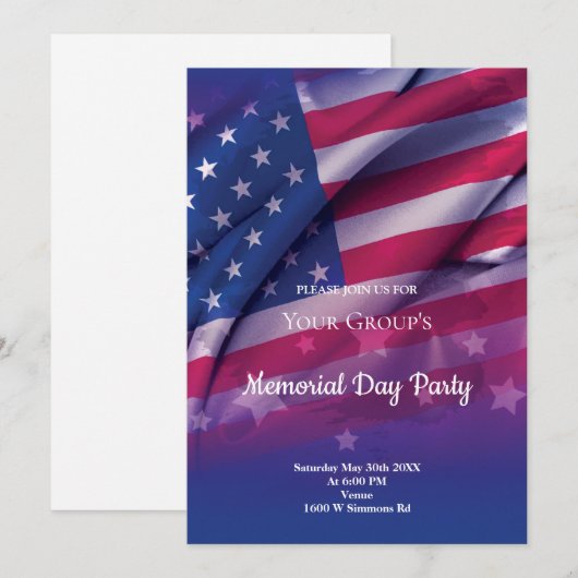 Uitnodiging voor viering van de partij van de Amer (Voorkant / Achterkant)