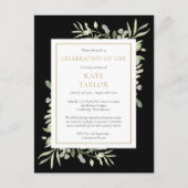 Uitnodiging voor viering van het leven groen zwart (Voorkant)