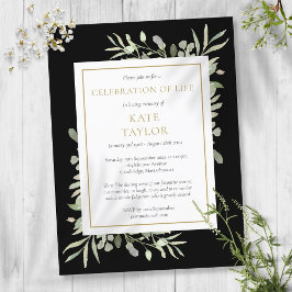 Uitnodiging voor viering van het leven groen zwart