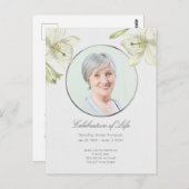 Uitnodiging voor viering van het leven met foto en (Voorkant / Achterkant)