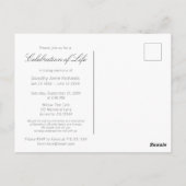 Uitnodiging voor viering van het leven met lelie f (Achterkant)