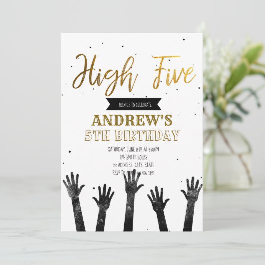 Uitnodiging voor vijf jaar (Staand voorkant)