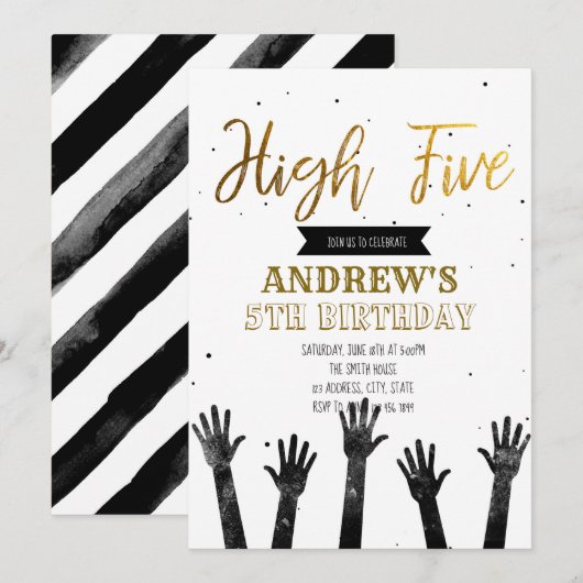 Uitnodiging voor vijf jaar (Voorkant / Achterkant)