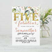 Uitnodiging voor vijf of vijf meisjes (Staand voorkant)