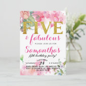 Uitnodiging voor vijf of vijf meisjes (Staand voorkant)