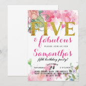 Uitnodiging voor vijf of vijf meisjes (Voorkant / Achterkant)